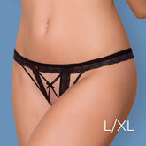 Obsessive - 865-THC-1 Crotchless Thong L/XL - Black